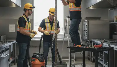 Emergency plumber repairing burst pipe in Kenosha, WI home during freezing weather