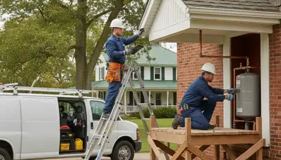 Kenosha, WI plumber repairing a plumbing system for a local residential service call