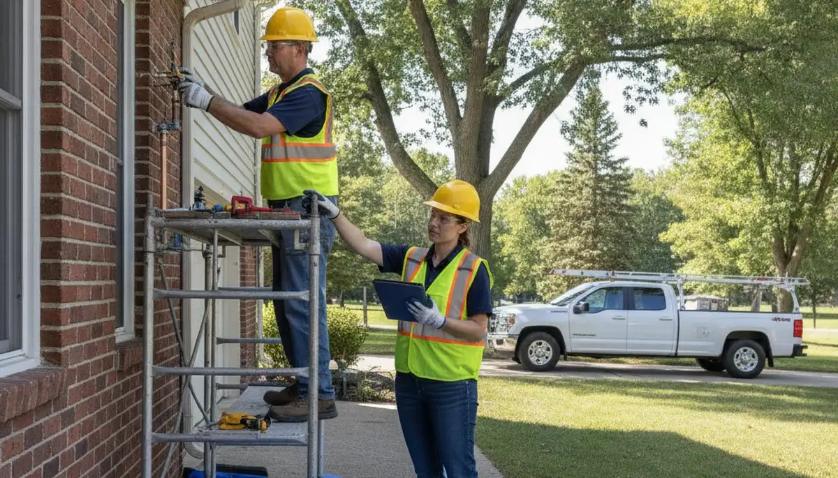 Plumber repairing a plumbing fixture in Kenosha, WI for residential plumbing service