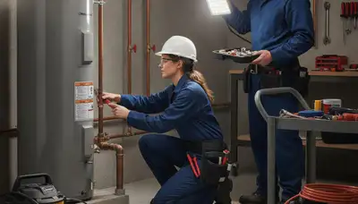 Kenosha, WI plumber repairing a leaking pipe for a residential plumbing service call