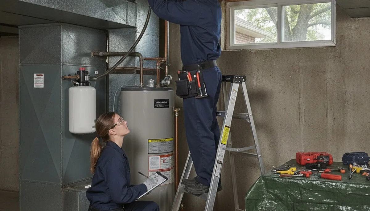 Kenosha, WI plumber repairing a residential pipe for plumbing repair service