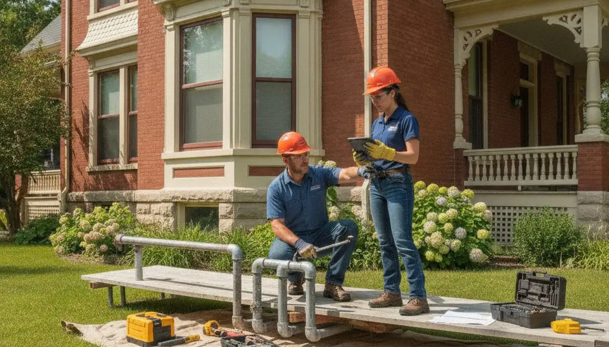 Plumber repairing a pipe in Kenosha, WI for reliable plumbing repair service