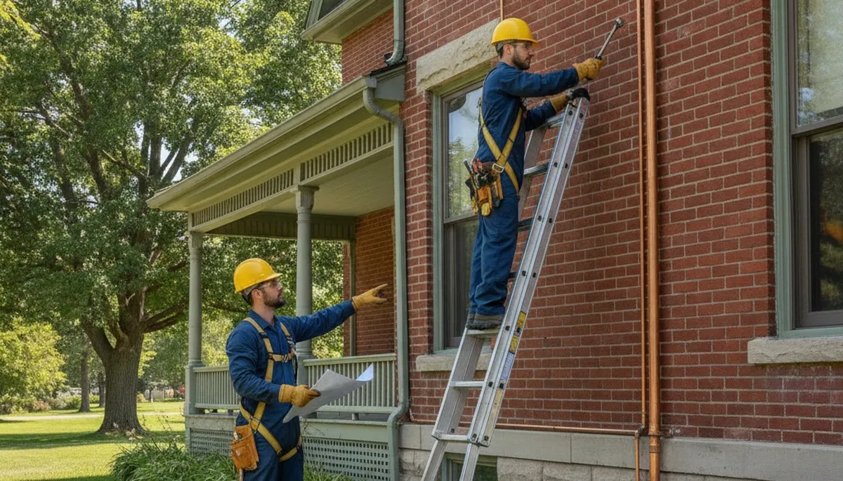 Plumber repairing a leak in Kenosha, WI for local plumbing repair service