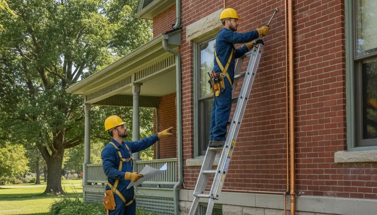Plumber repairing a leak in Kenosha, WI for local plumbing repair service