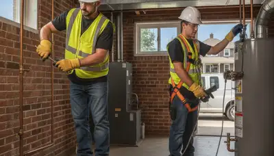 Plumber repairing a leak in Kenosha, WI for plumbing repair service on plumberkenoshawi-new.com