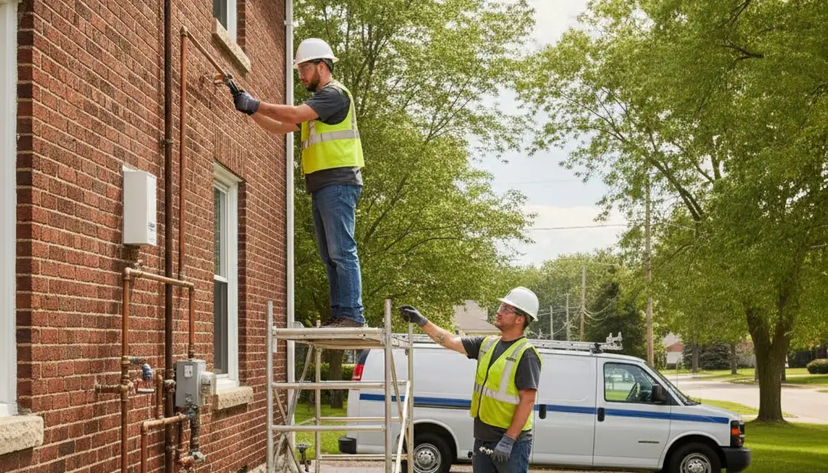 Plumber repairing a pipe in Kenosha, WI for emergency plumbing service