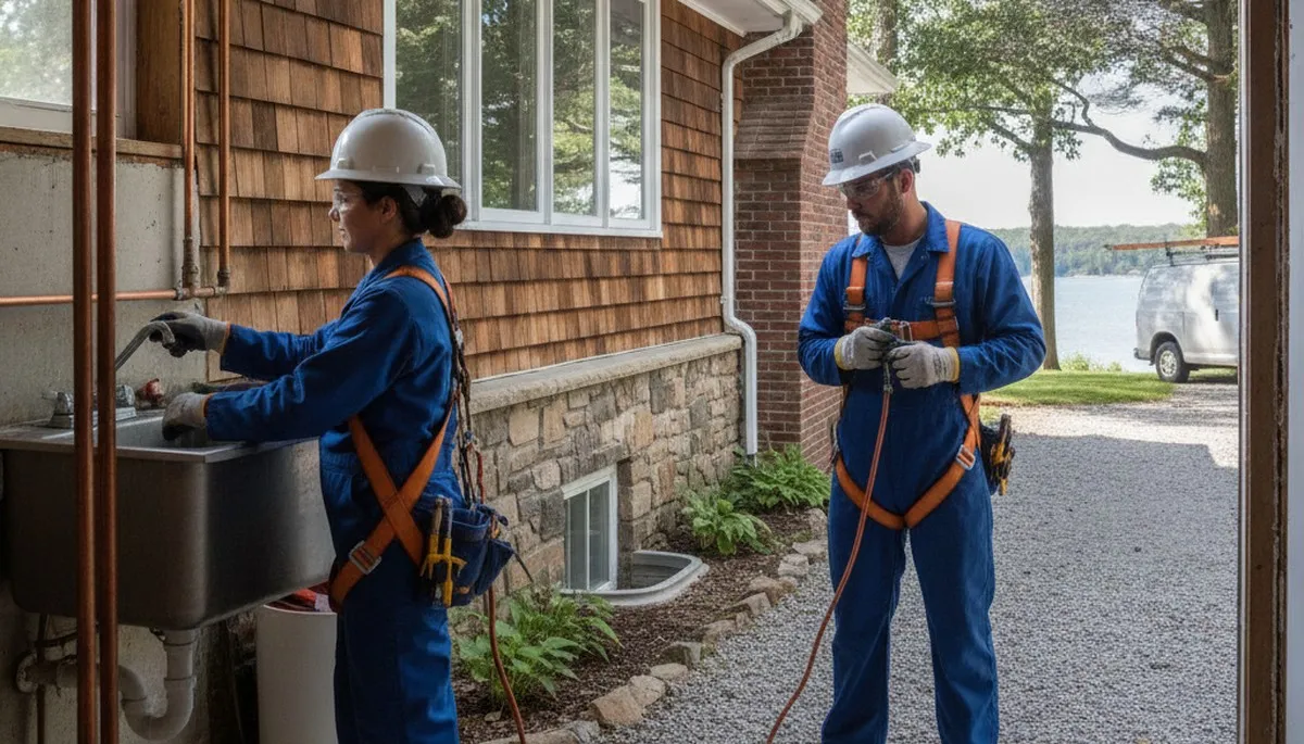 Plumber repairing a pipe in Kenosha, WI, for reliable plumbing repair service