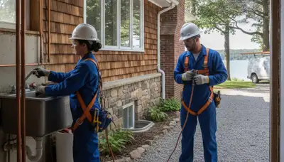 Plumber repairing a pipe in Kenosha, WI, for reliable plumbing repair service