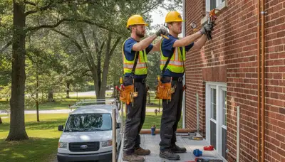 Plumber repairing a pipe in Kenosha, WI for plumbing repair service