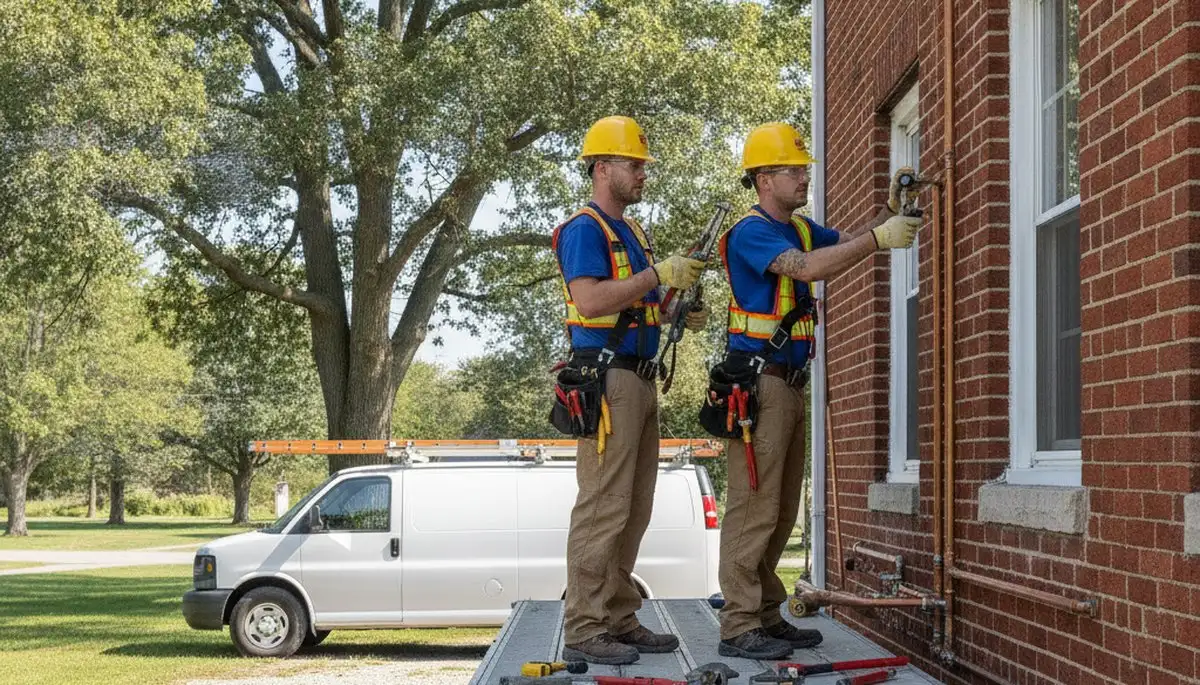 Plumber repairing a leak in Kenosha, WI for residential plumbing service