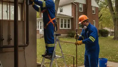Kenosha, WI plumber repairing a residential pipe for plumbing service from plumberkenoshawi-new.com