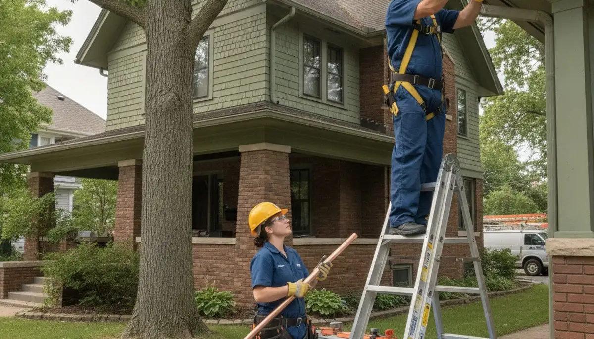 Plumber repairing a leak in Kenosha, WI for plumbing repair service
