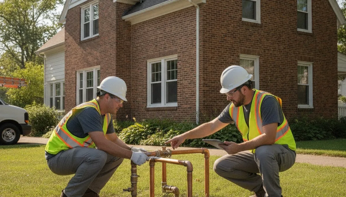 Plumber repairing a pipe in Kenosha, WI for plumbing repair service