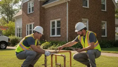 Plumber repairing a pipe in Kenosha, WI for plumbing repair service