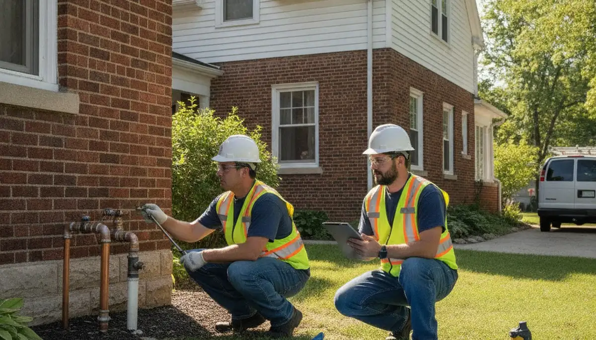 Plumber repairing a leak in Kenosha, WI for plumbing repair service