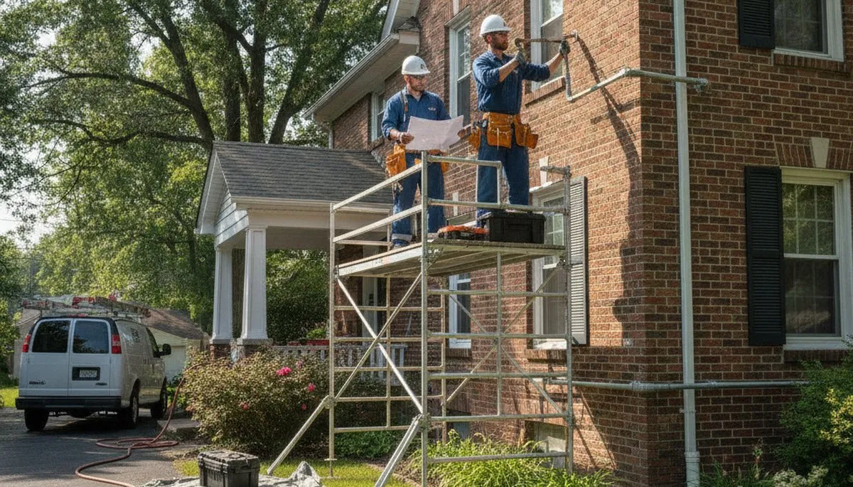 Plumber repairing a pipe in Kenosha, WI for plumbing repair services
