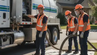 Kenosha, WI plumber performing septic pumping for a home service call