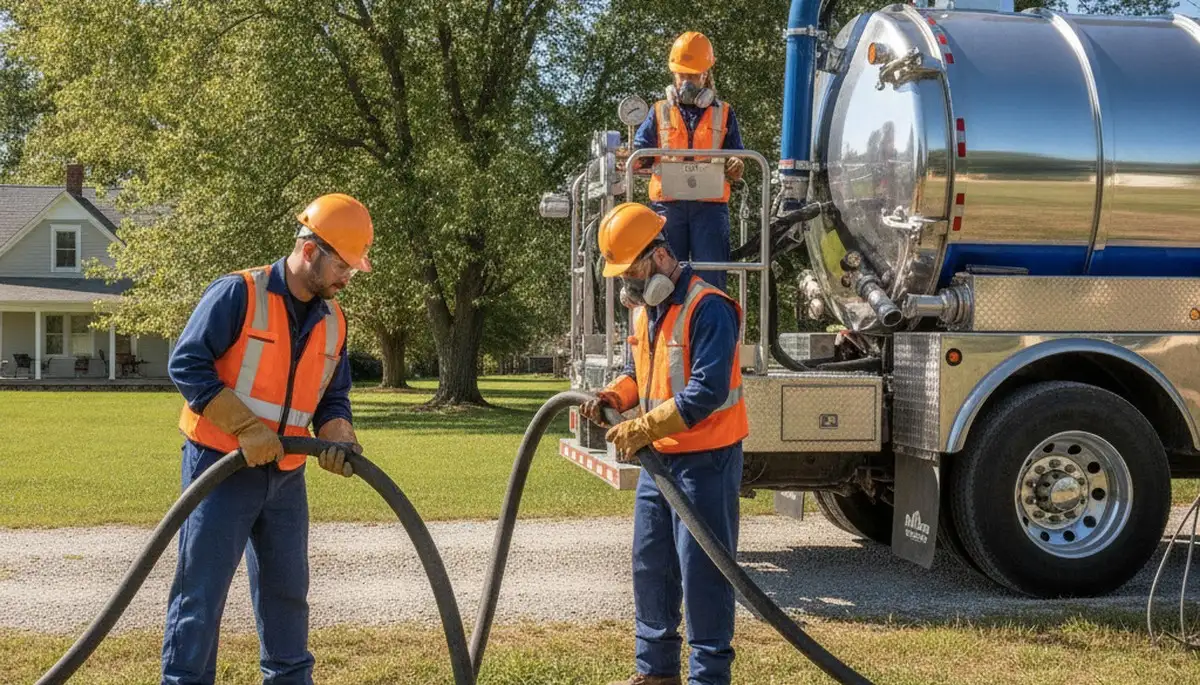 Septic pumping service truck for Kenosha, WI homes by On Call Plumbers